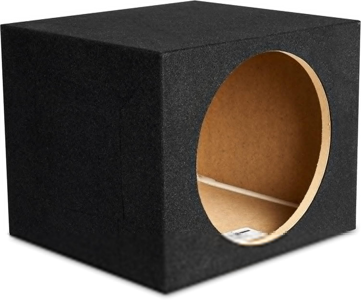 Single 12” Sealed MDF Black Carpeted Subwoofer Enclosure Q374450