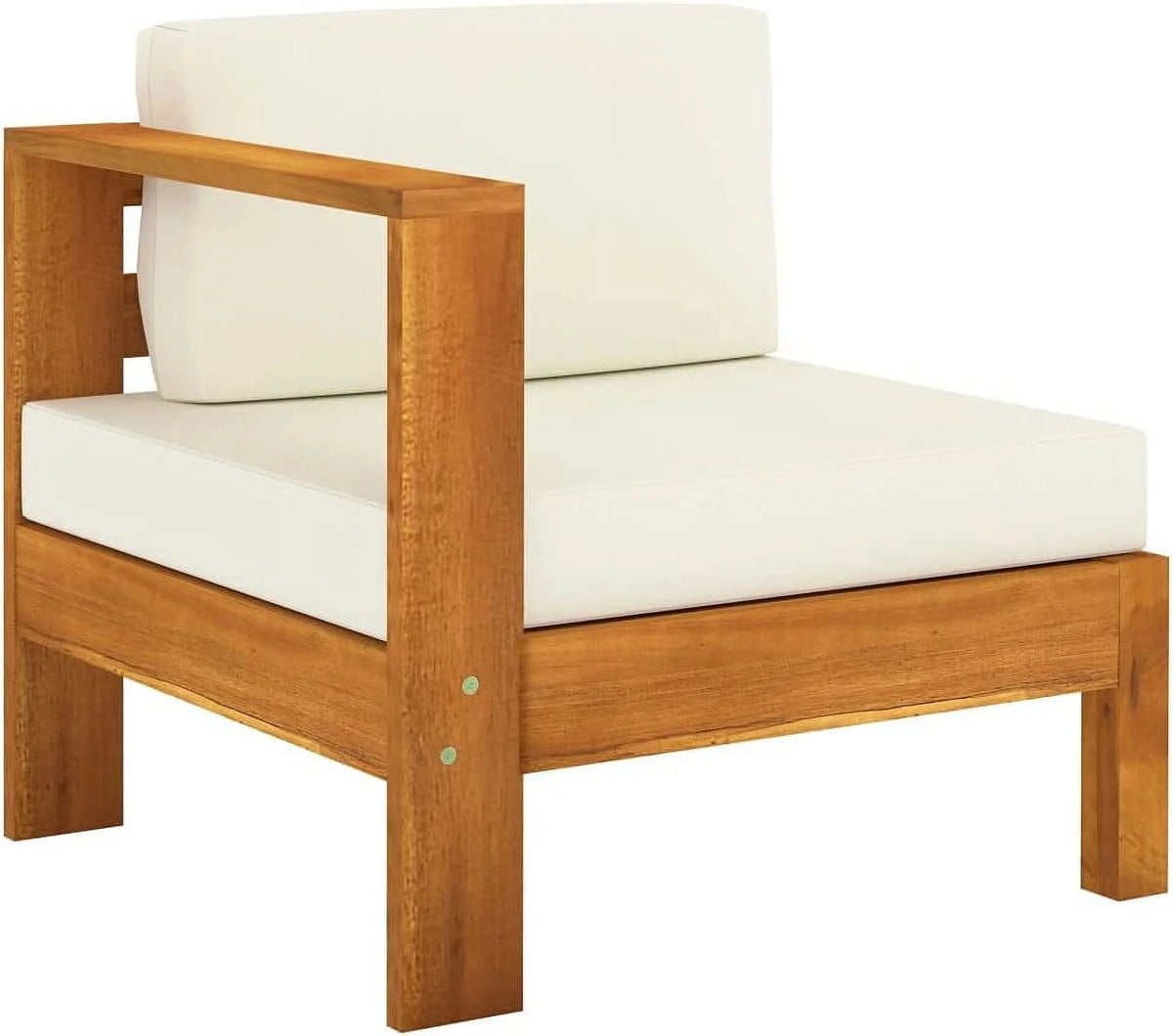 10 Piece Acacia Wood Patio Lounge Set with Cream White Cushions Z5714