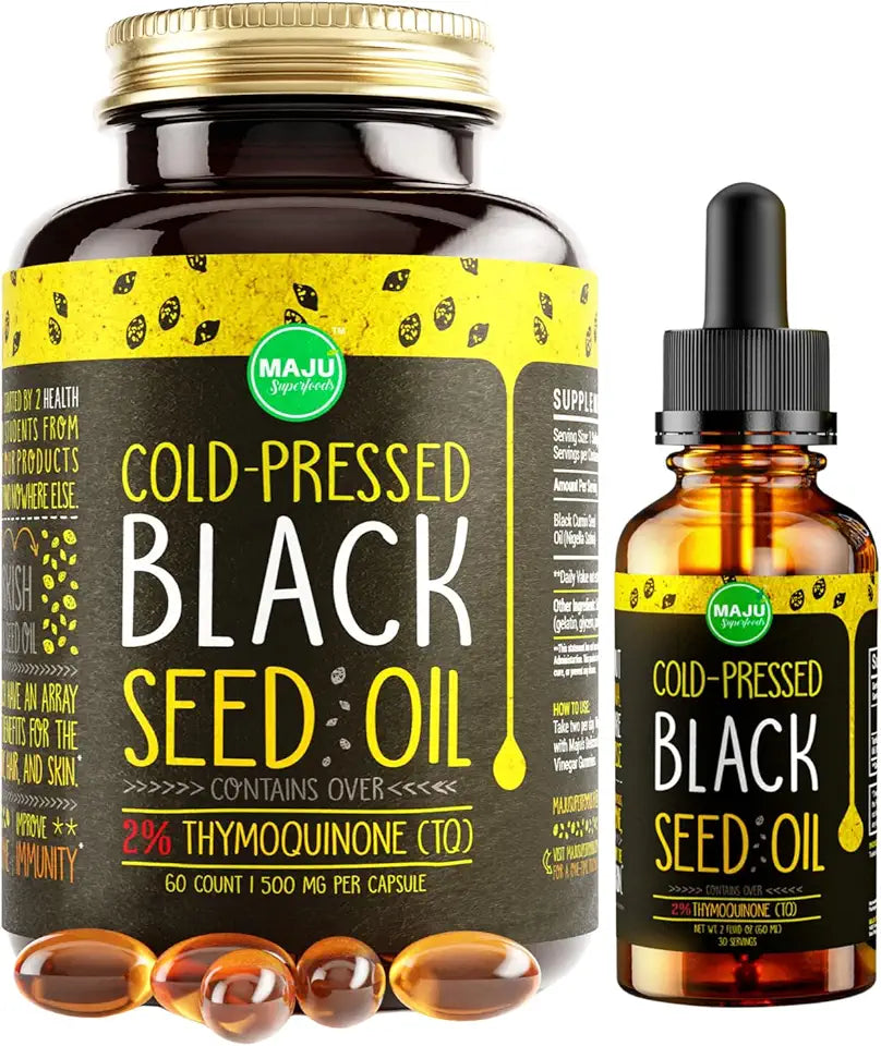 Black Seed Oil 2 oz and Capsules Bundle T4835