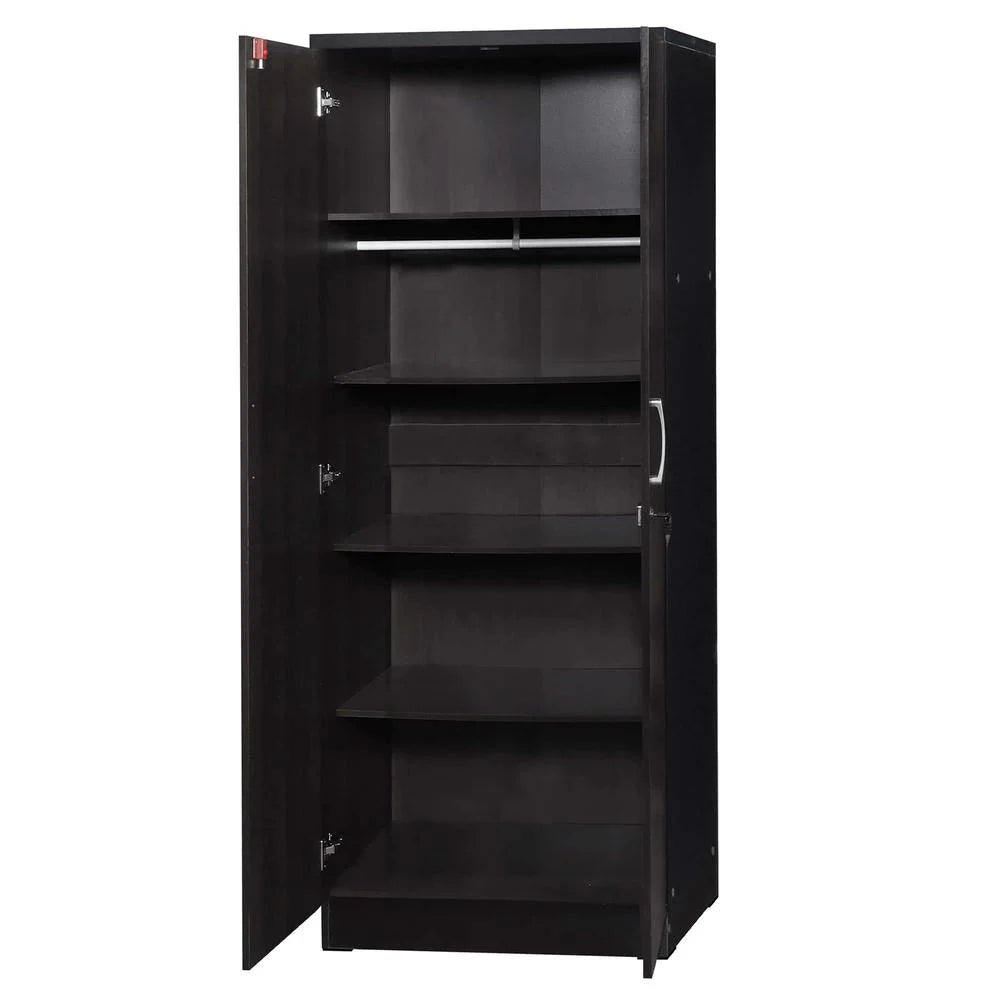 Black Two Door Armoire Wardrobe with Mirror K32875