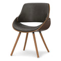 Brown Wood & Faux Leather Dining Chair A1221