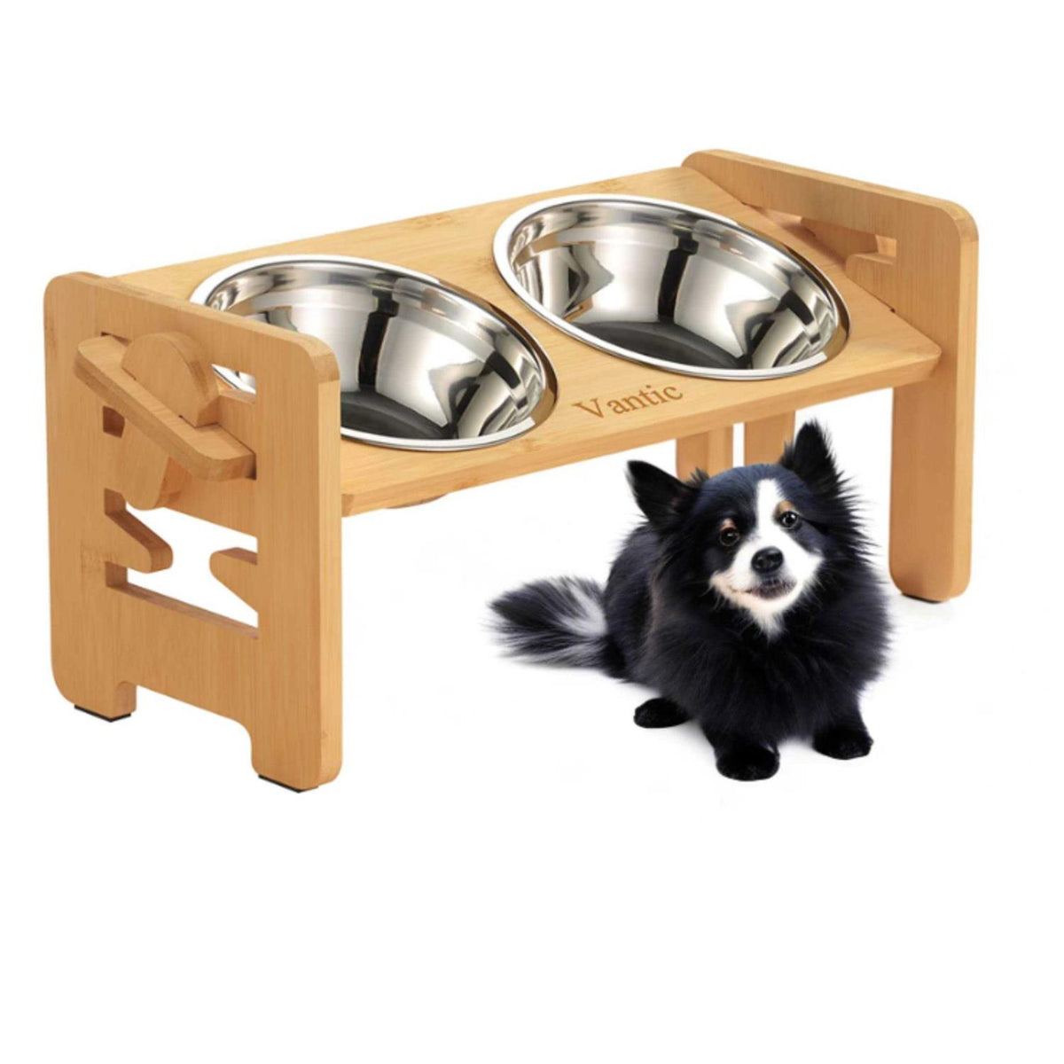 Adjustable Elevated Dog Bowls with Stand W986368