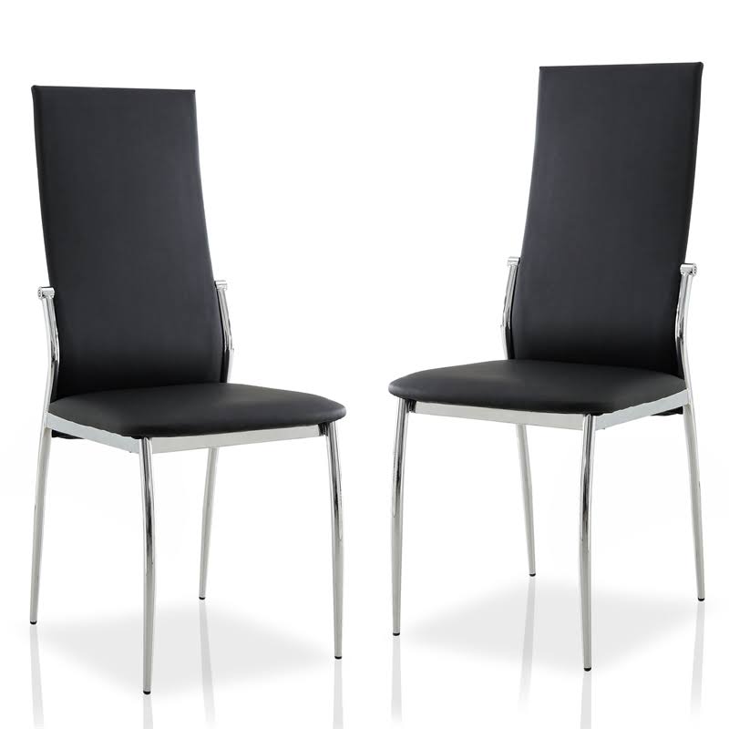 Black Highback Side Chair Set of 2 W85347