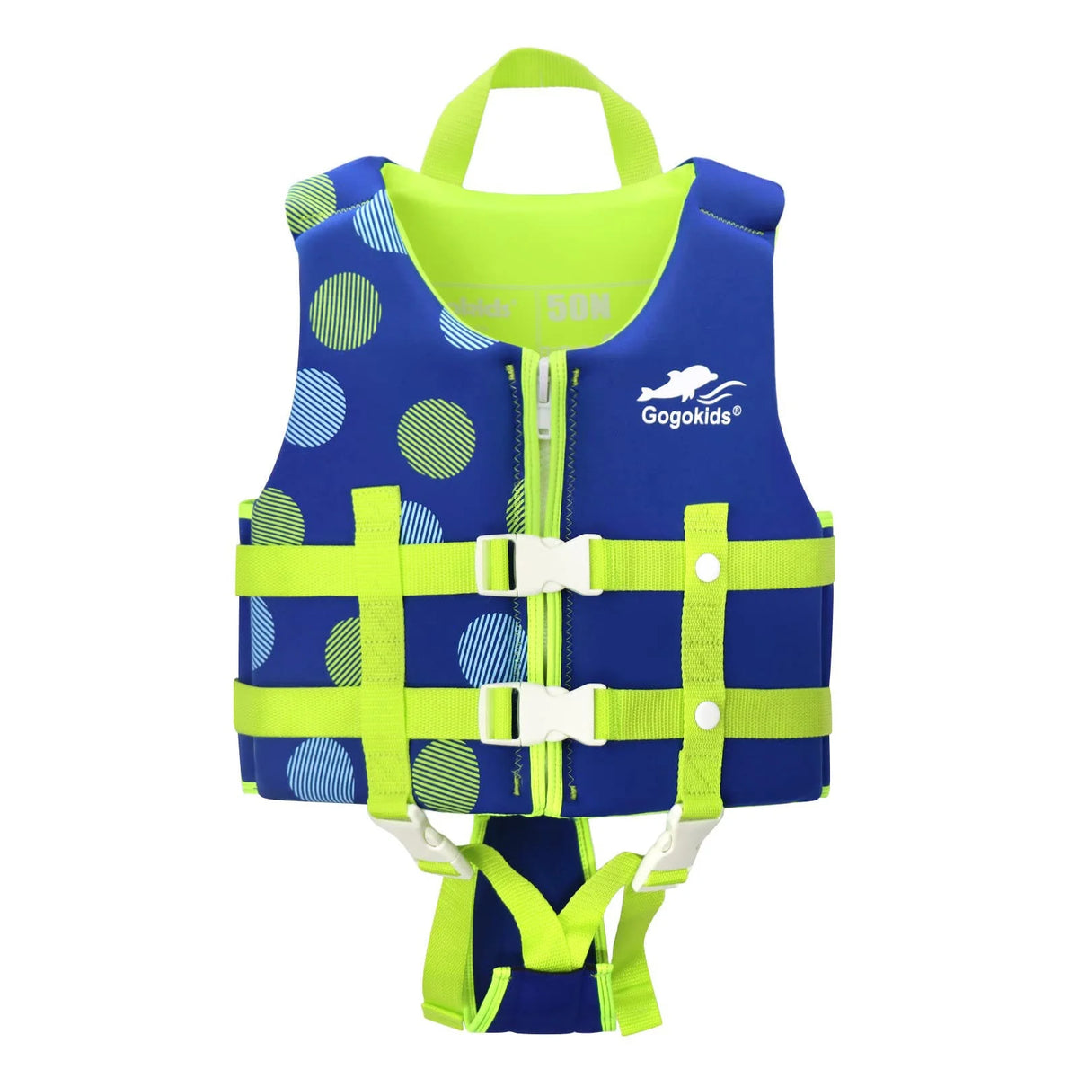 Blue Inflatable Kids Life Jacket with Adjustable Safety Strap H595