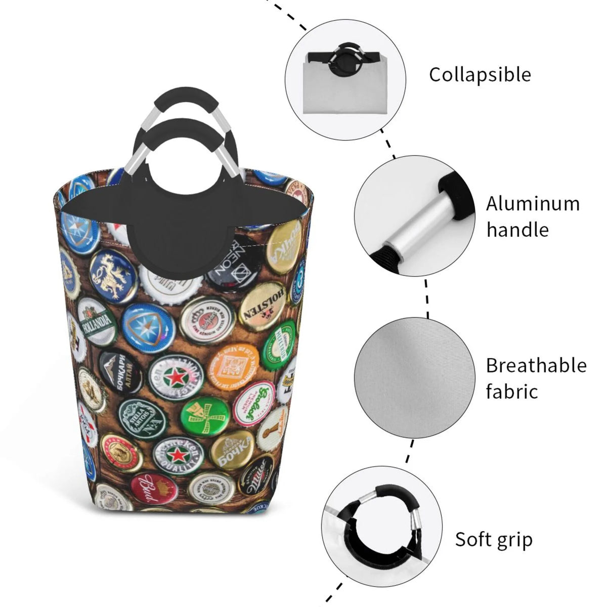 Large Canvas Fabric Laundry Hamper I420