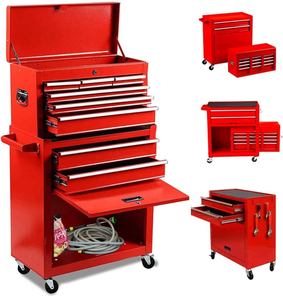 8-Drawer Rolling Tool Chest with Wheels and Lock A7026