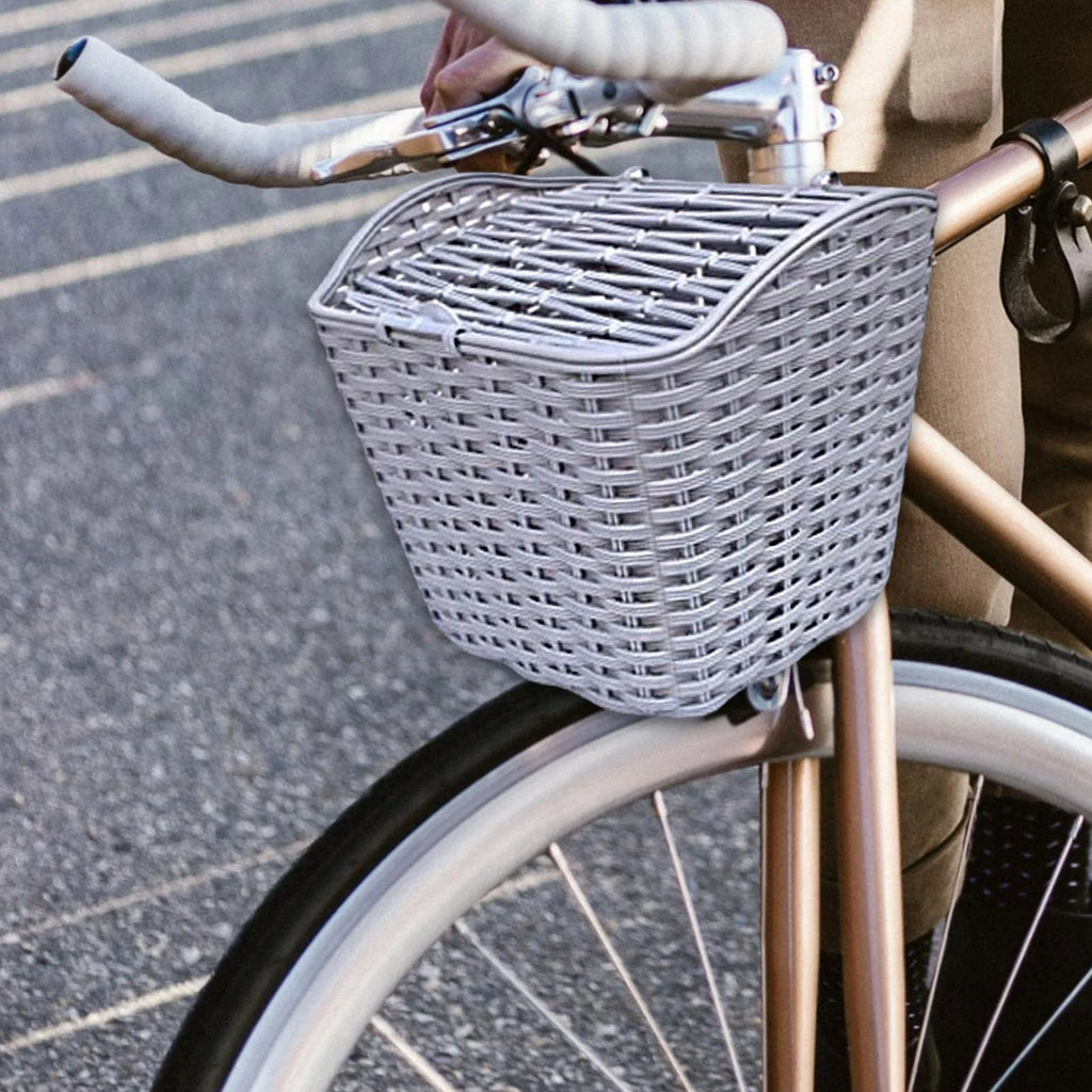 Gray Waterproof Bike Basket with Cover Z65198