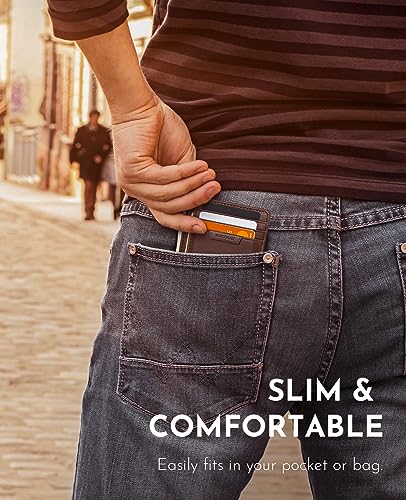 Slim Leather Front Pocket Wallet with RFID Blocking U8649