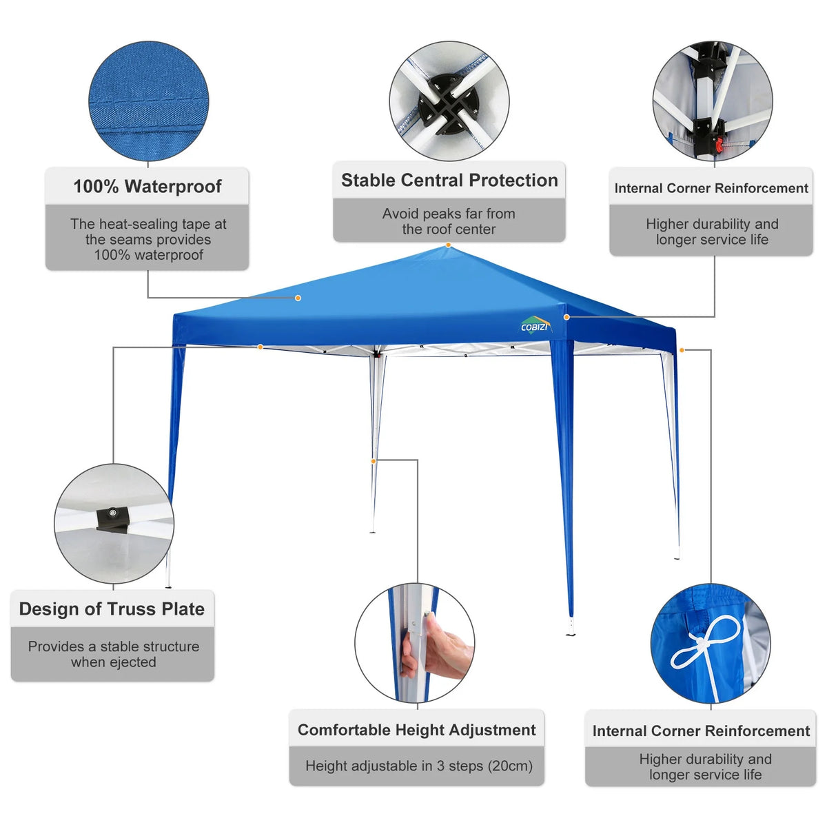 10'x10' Pop up Canopy Tent Blue M490655