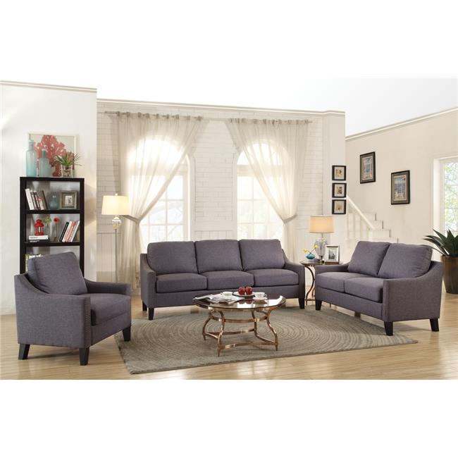 Gray Fabric & Wood Frame Sofa Y352