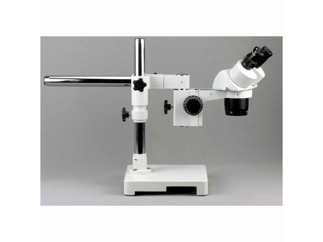 Binocular Microscope, 10x and 40x Magnification, Single-Arm Boom Stand D719919