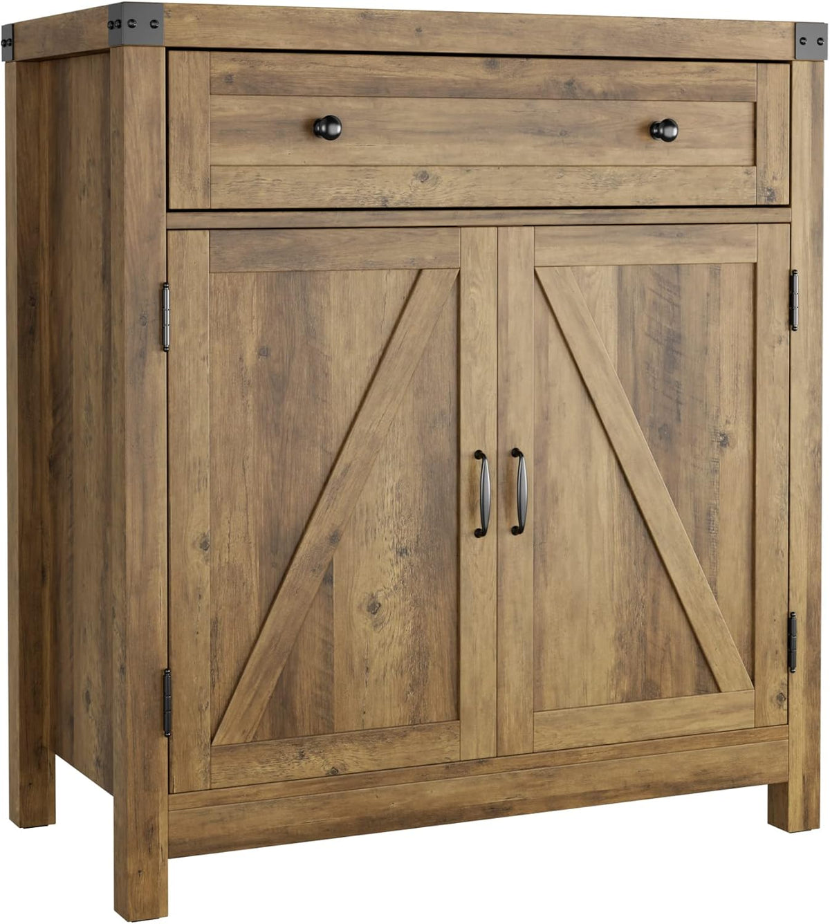 Gray Wood Storage Cabinet with Drawer and Shelf D9832
