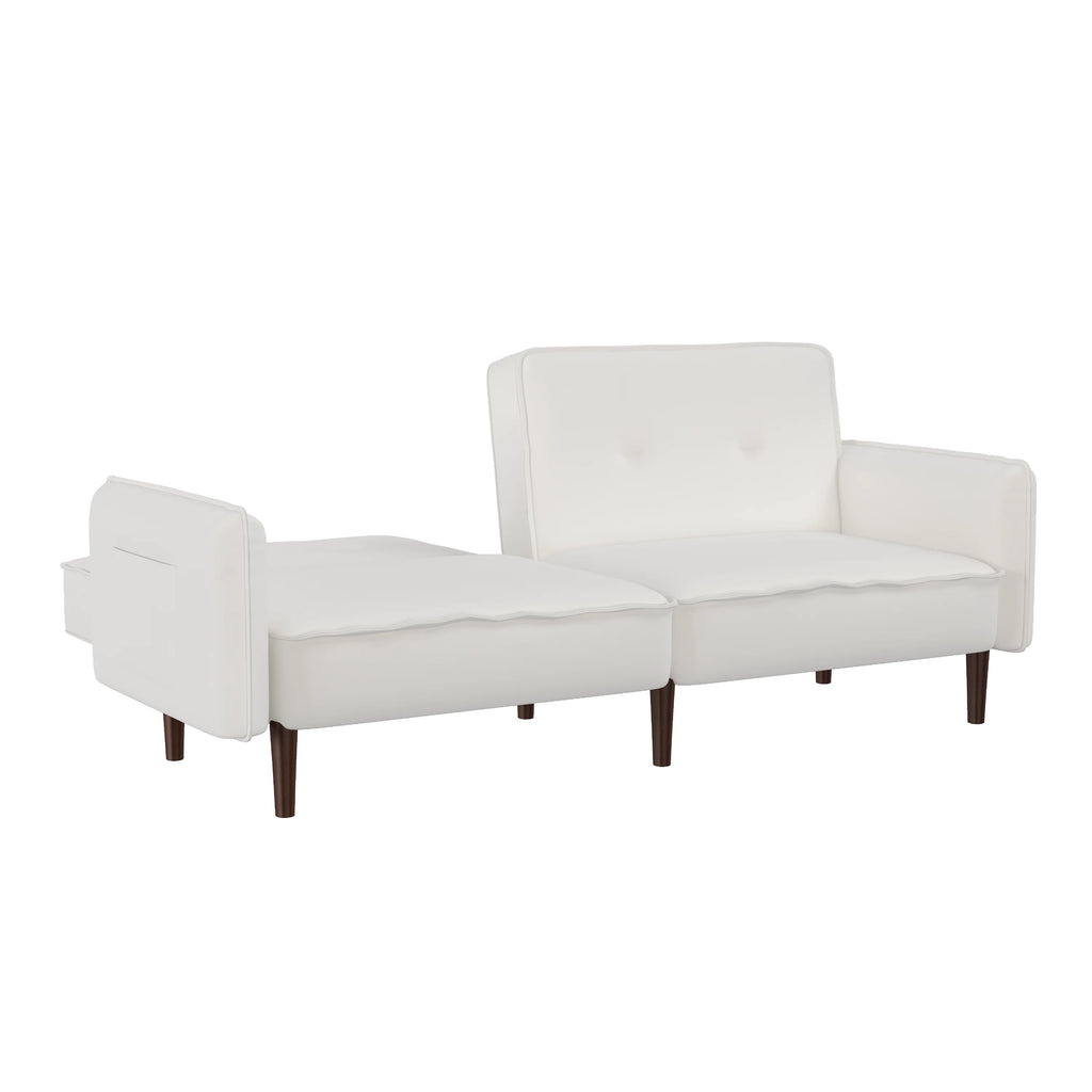 Modern 3 Seater Convertible Sofa Bed with Pillows Solid Wood Legs U272406