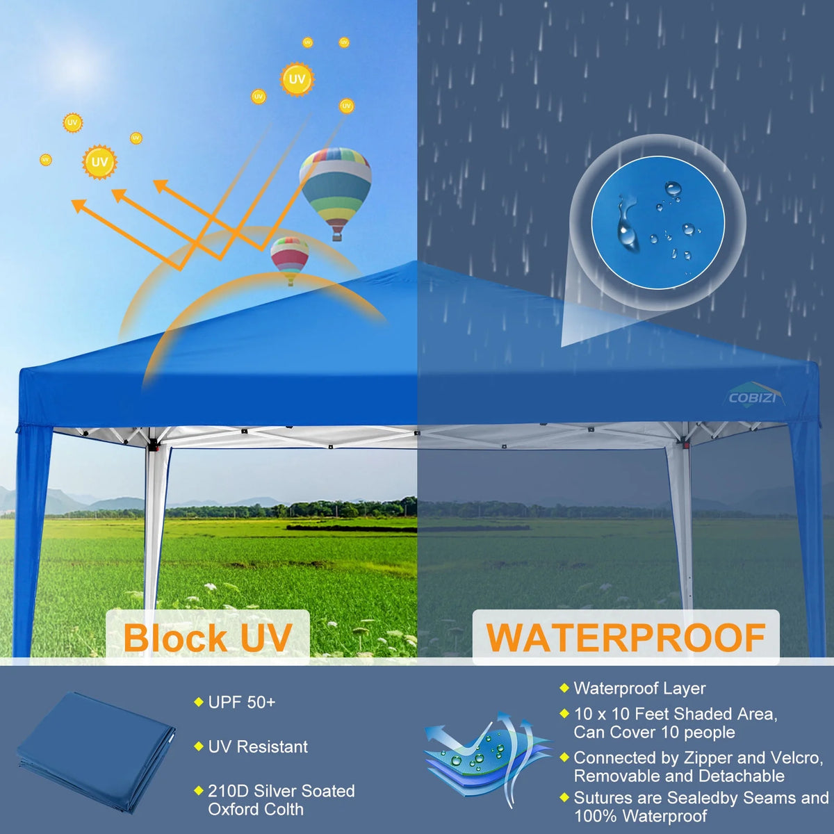 10'x10' Pop up Canopy Tent Blue M490655