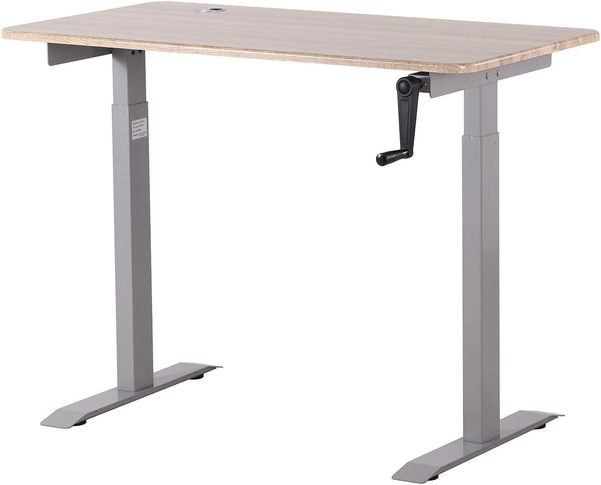 White Crank Adjustable Height Standing Desk Y48199