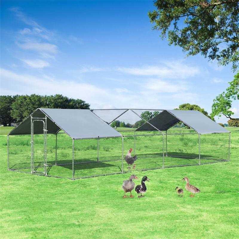 26.2 x 9.5 ft Walk-in Chicken Coop with Roof Cover Y67737