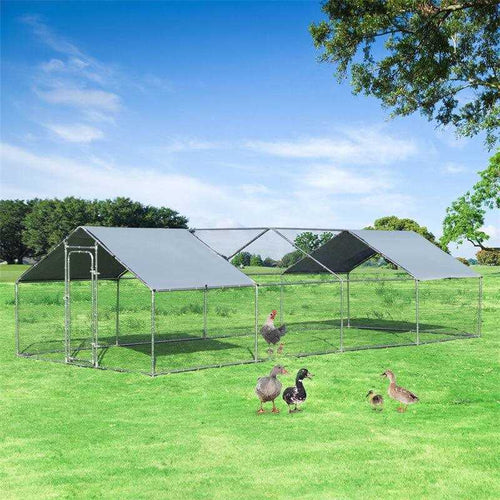 26.2 x 9.5 ft Walk-in Chicken Coop with Roof Cover Y67737
