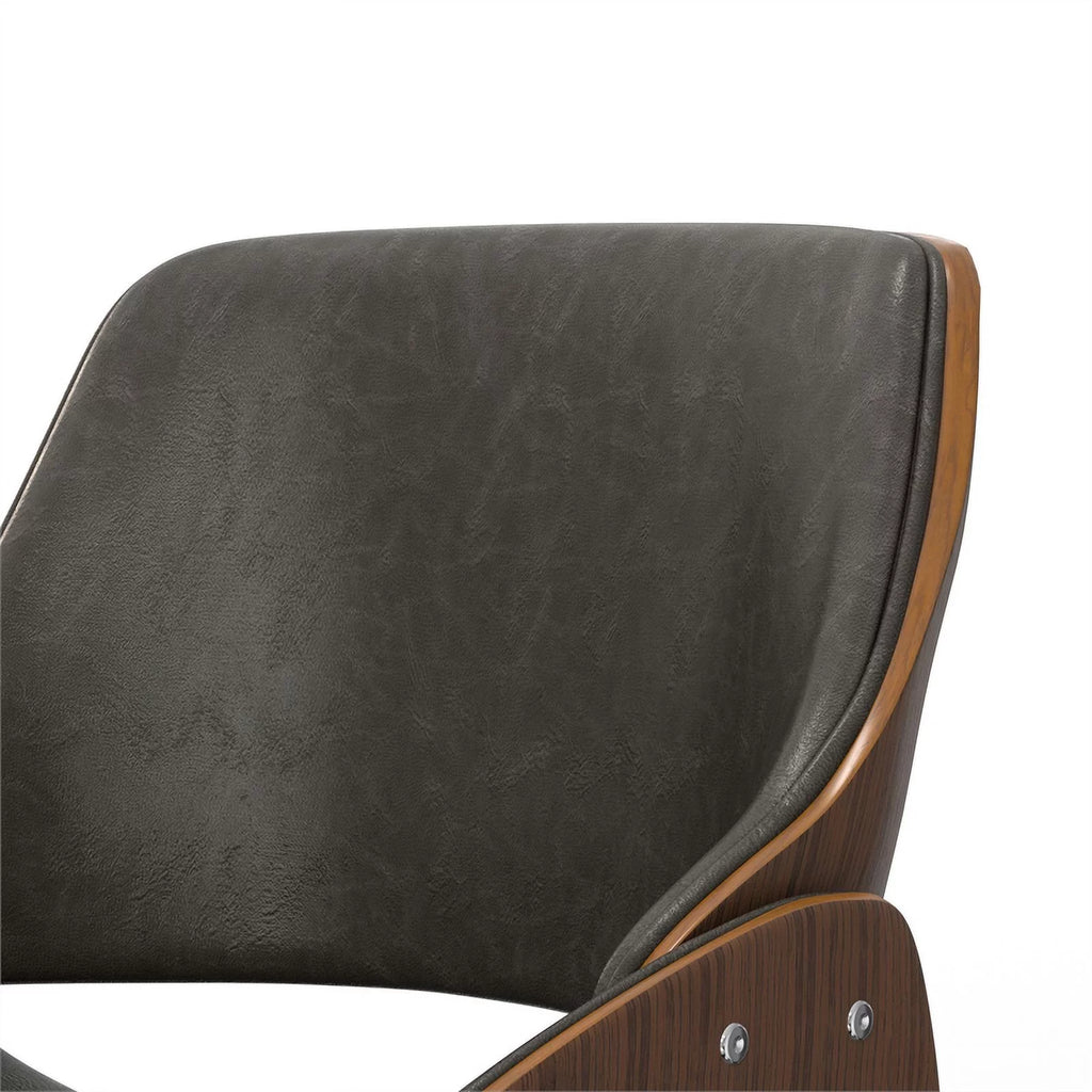 Brown Wood & Faux Leather Dining Chair A1221