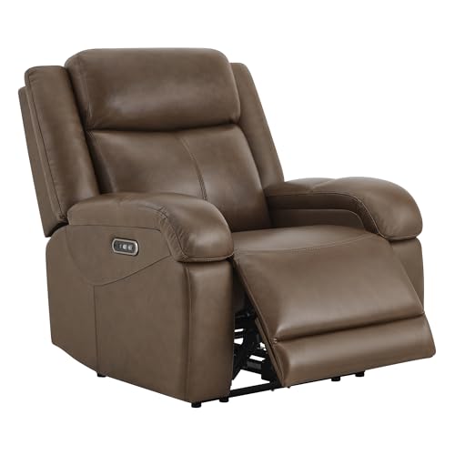 Genuine Leather Power Recliner Chair with Power Headrest I88857