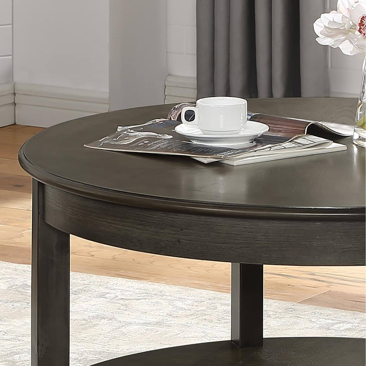 Grey 36-Inch Round Coffee Table N17578
