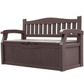 80 Gallon Outdoor Storage Bench Resin Patio Furniture Dark Black D6432