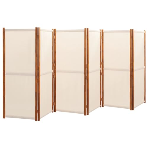 Cream White Acacia Wood Room Divider Y34564