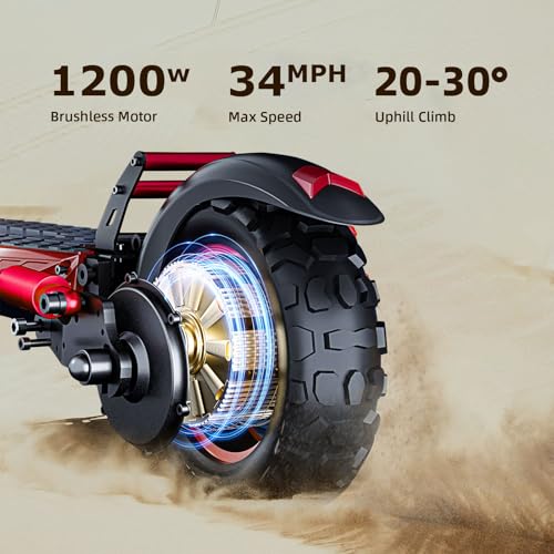 1200W Electric Scooter with Seat, 32 Miles Range, 34 Mph, 11" Tires T142