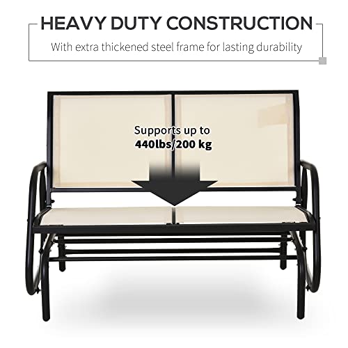 2-Person Outdoor Glider Bench Black R887814