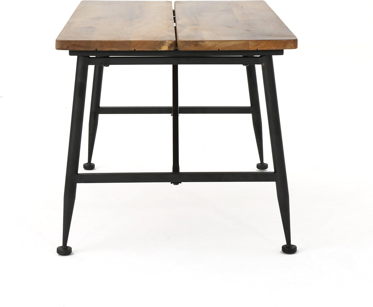 Industrial Acacia Wood Coffee Table with Iron Accents M9715