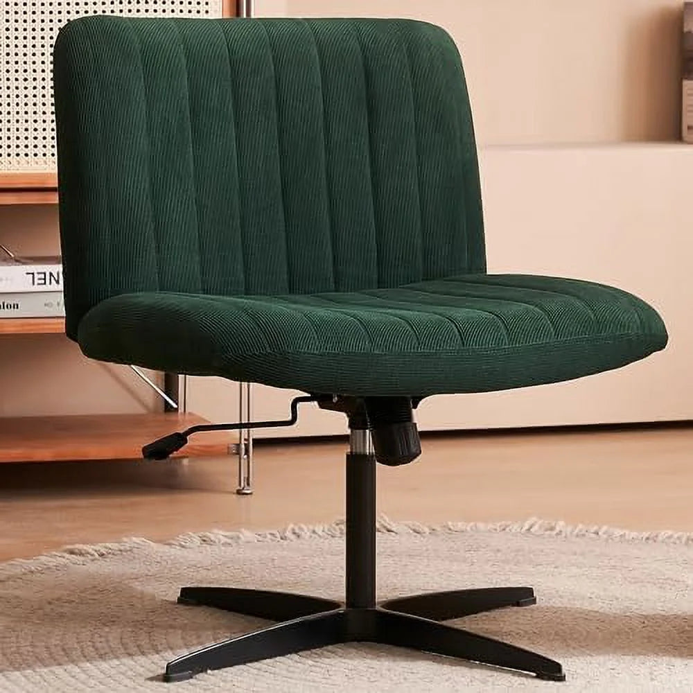 Grey Criss Cross Armless Swivel Desk Chair U305179