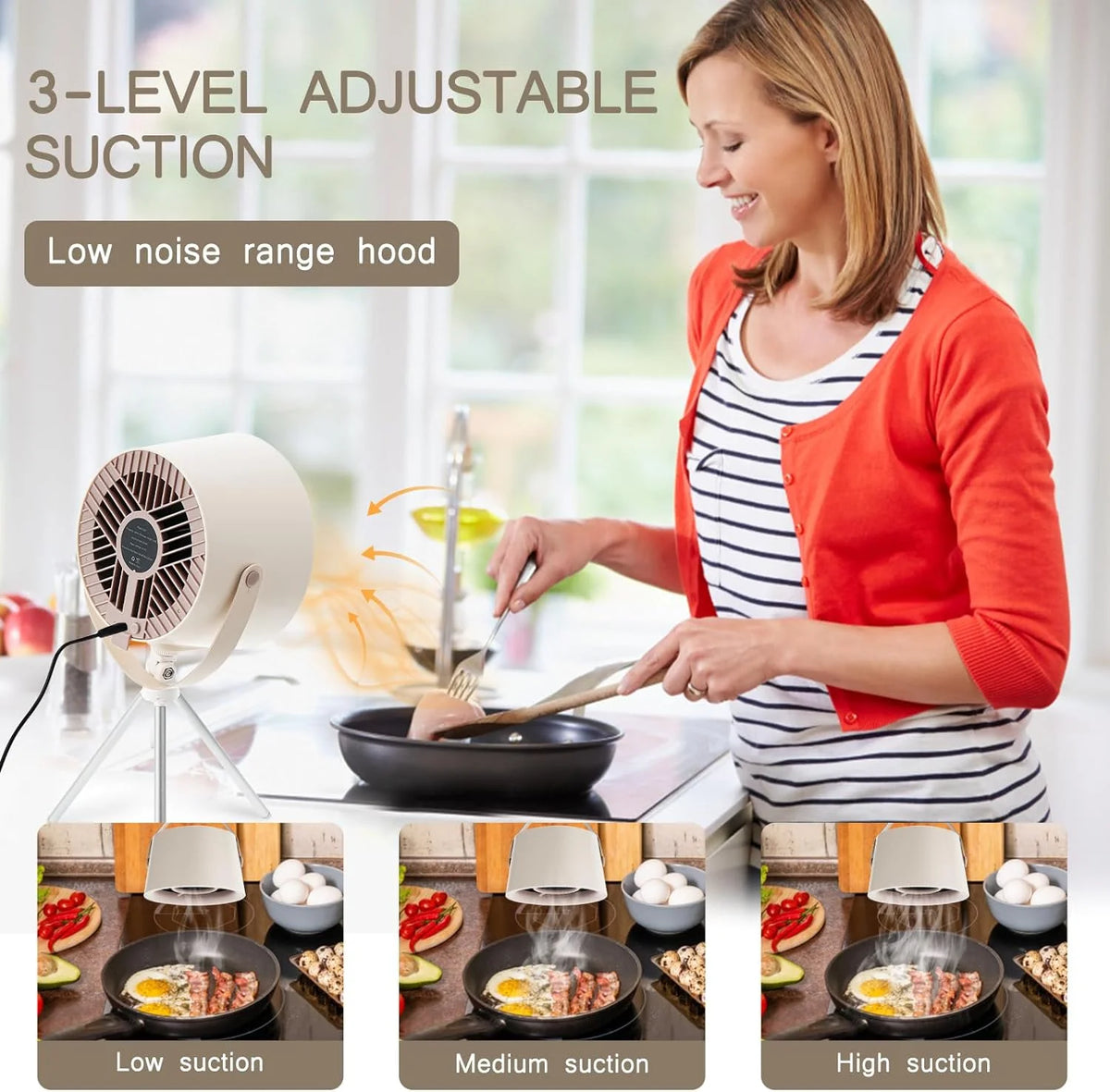 Portable Desktop Range Hood with 3 Speed Exhaust Fan G67421