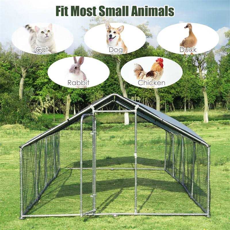 26.2 x 9.5 ft Walk-in Chicken Coop with Roof Cover Y67737