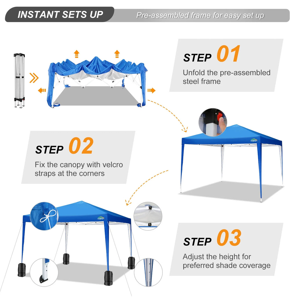 10'x10' Pop up Canopy Tent Blue M490655