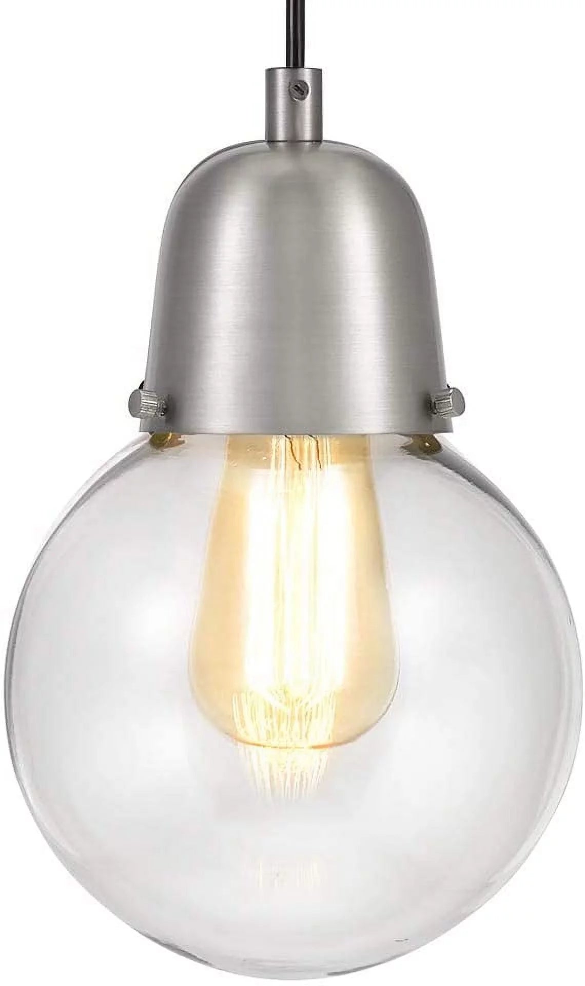 Glass Globe Plug-In Hanging Chandelier With LED Light Bulb J68265