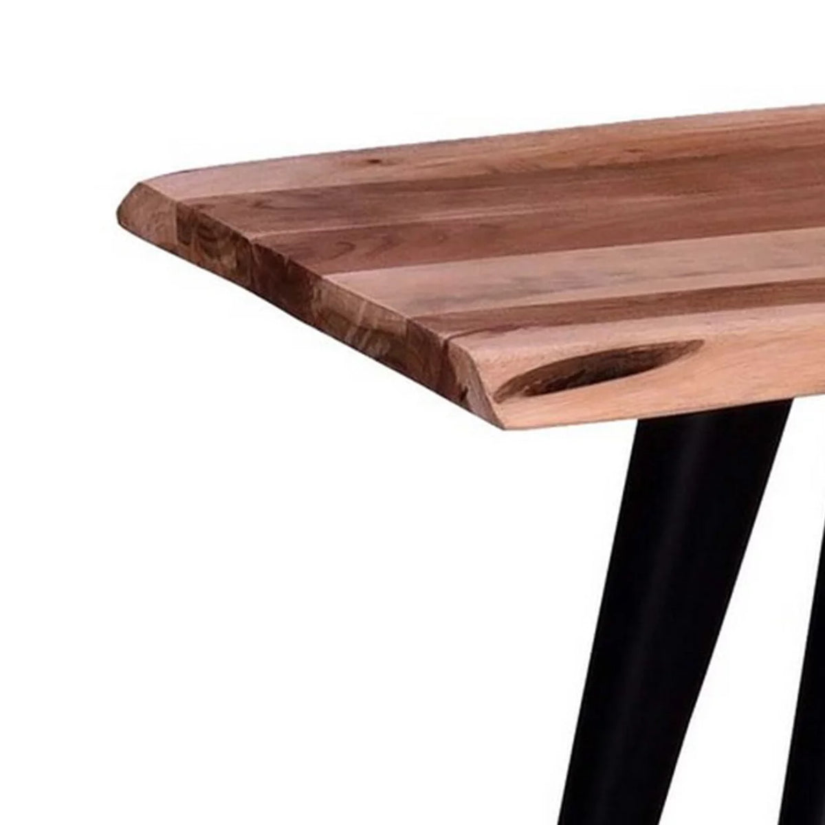 58 Inch Live Edge Acacia Wood Dining Bench F942