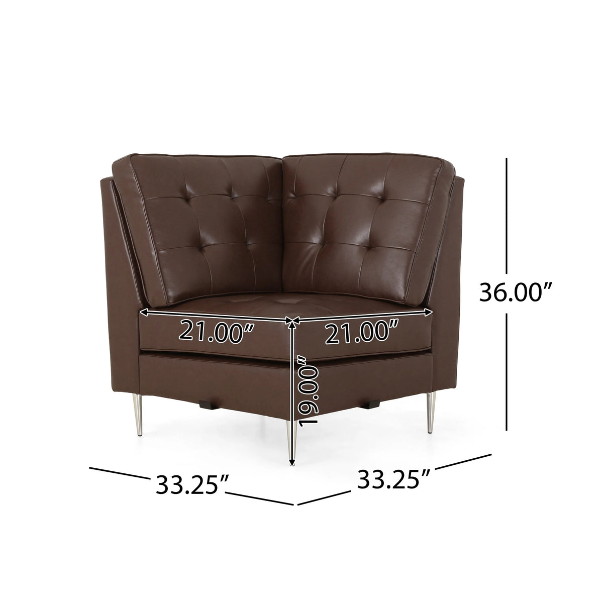 Dark Brown Faux Leather 5 Seater Sectional Sofa Set E527