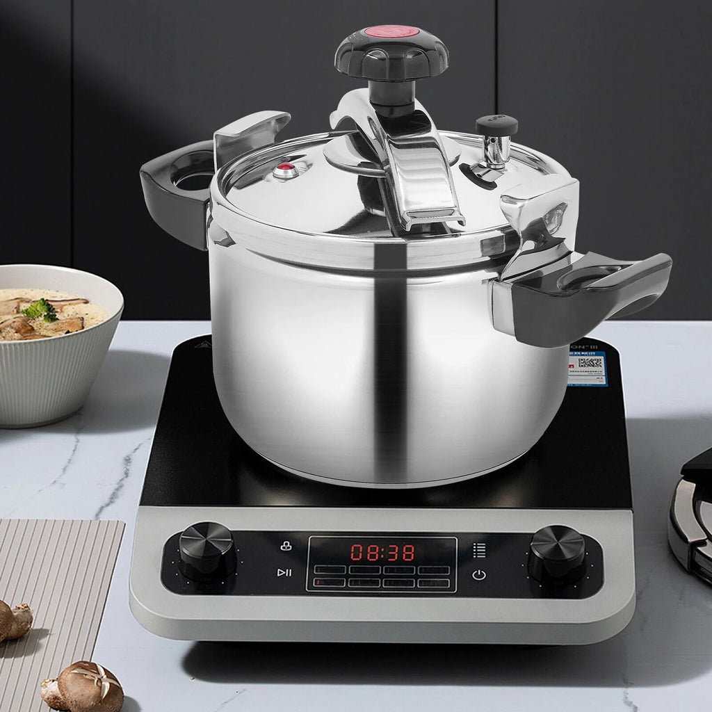 4.5QT Round Stainless Steel Pressure Cooker Cookware Z576945