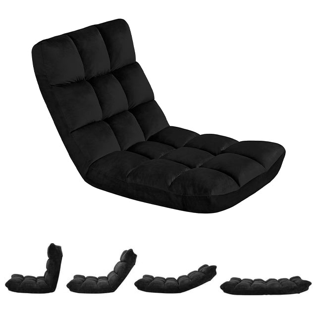 Black Floor Folding Chair with Back Support G230