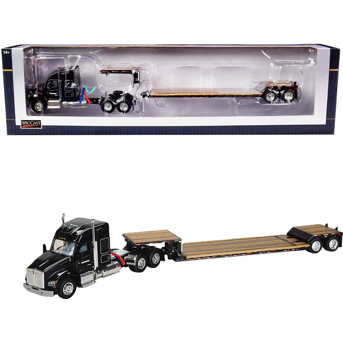 1:64 Diecast Tractor Truck with Lowboy Trailer U723
