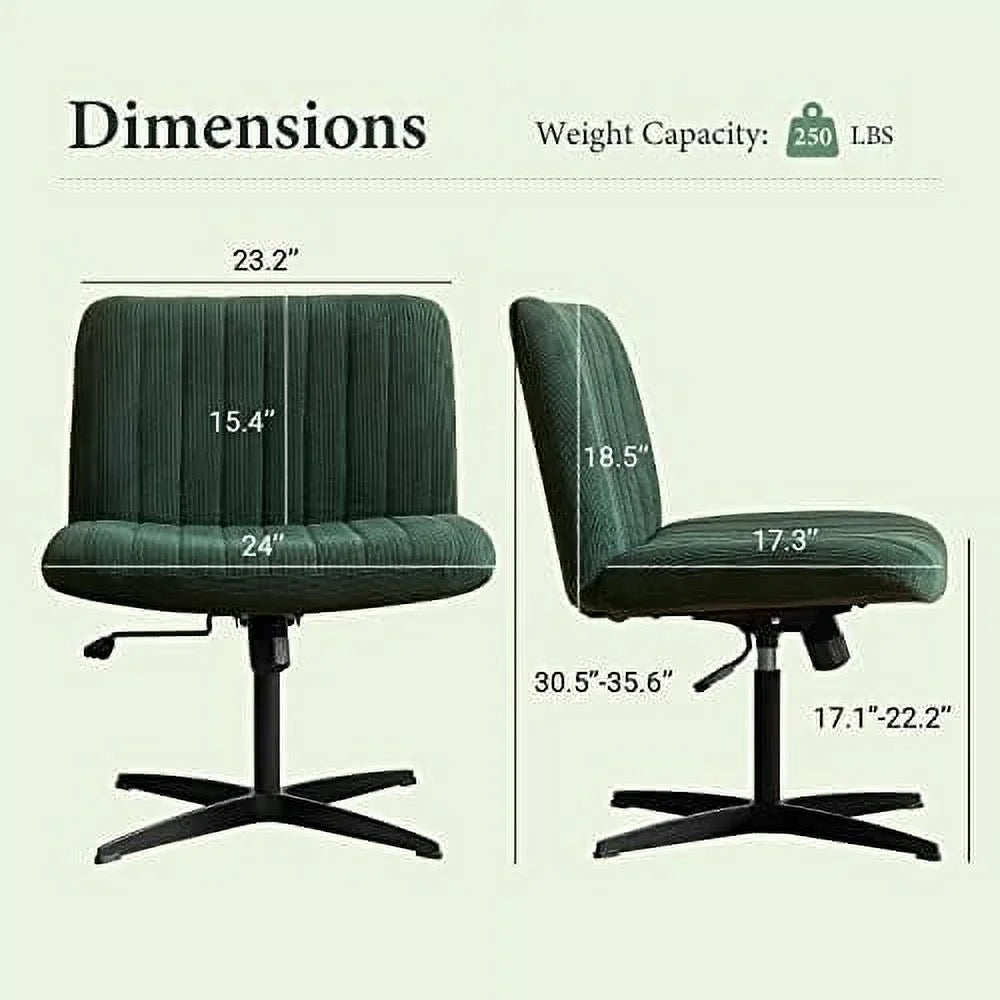 Grey Criss Cross Armless Swivel Desk Chair U305179
