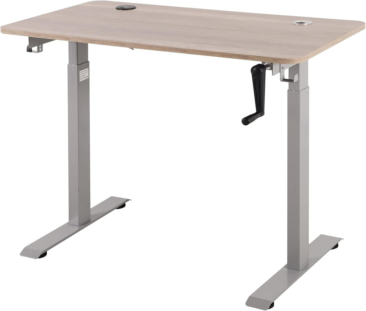 White Crank Adjustable Height Standing Desk Y48199