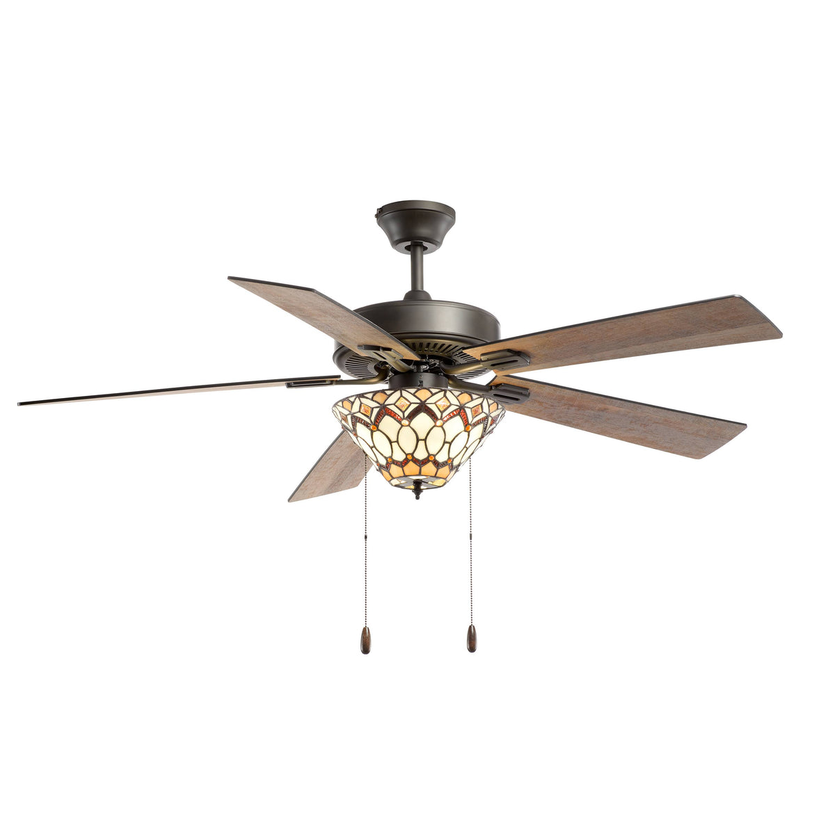 52x22 5-Blade LED Stained Glass Lighted Ceiling Fan G976