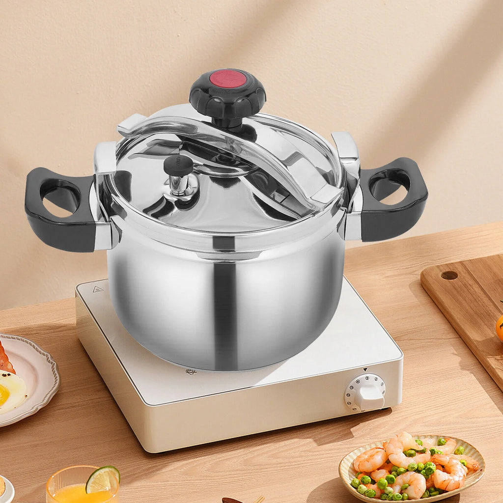 4.5QT Round Stainless Steel Pressure Cooker Cookware Z576945