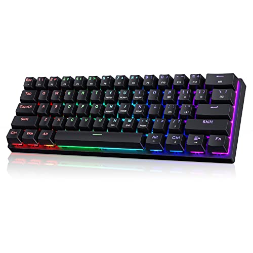 Black 61 Keys Wired Mechanical Gaming Keyboard with Blue Switches V50328