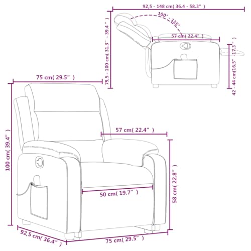 Dark Gray Velvet Power Lift Massage Recliner Armchair with USB X31148