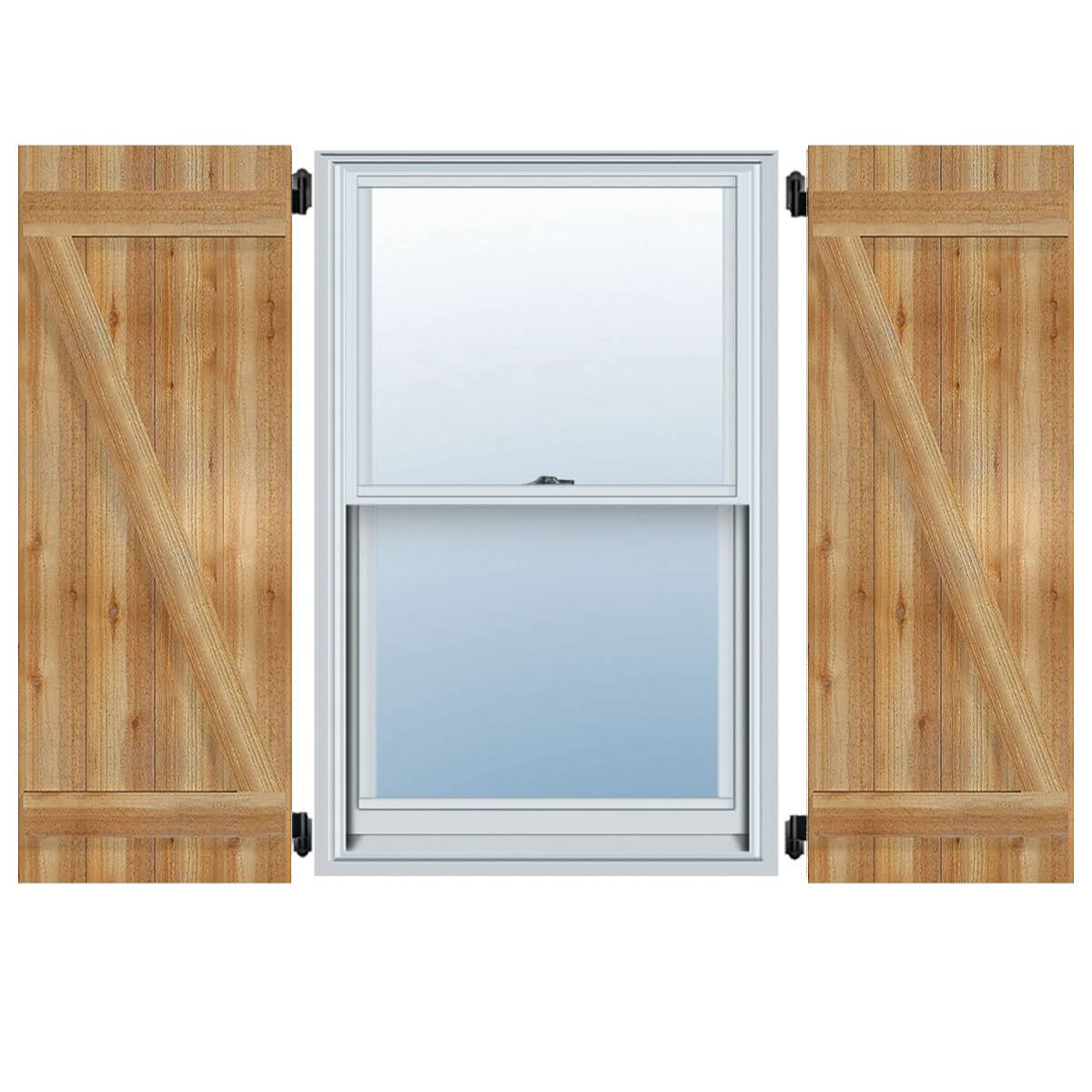 Rough Sawn Western Red Cedar Board-n-Batten Shutters Z345