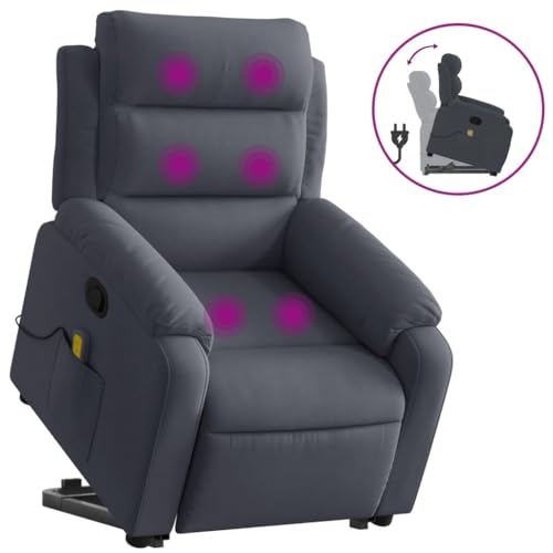 Dark Gray Velvet Power Lift Massage Recliner Armchair with USB X31148