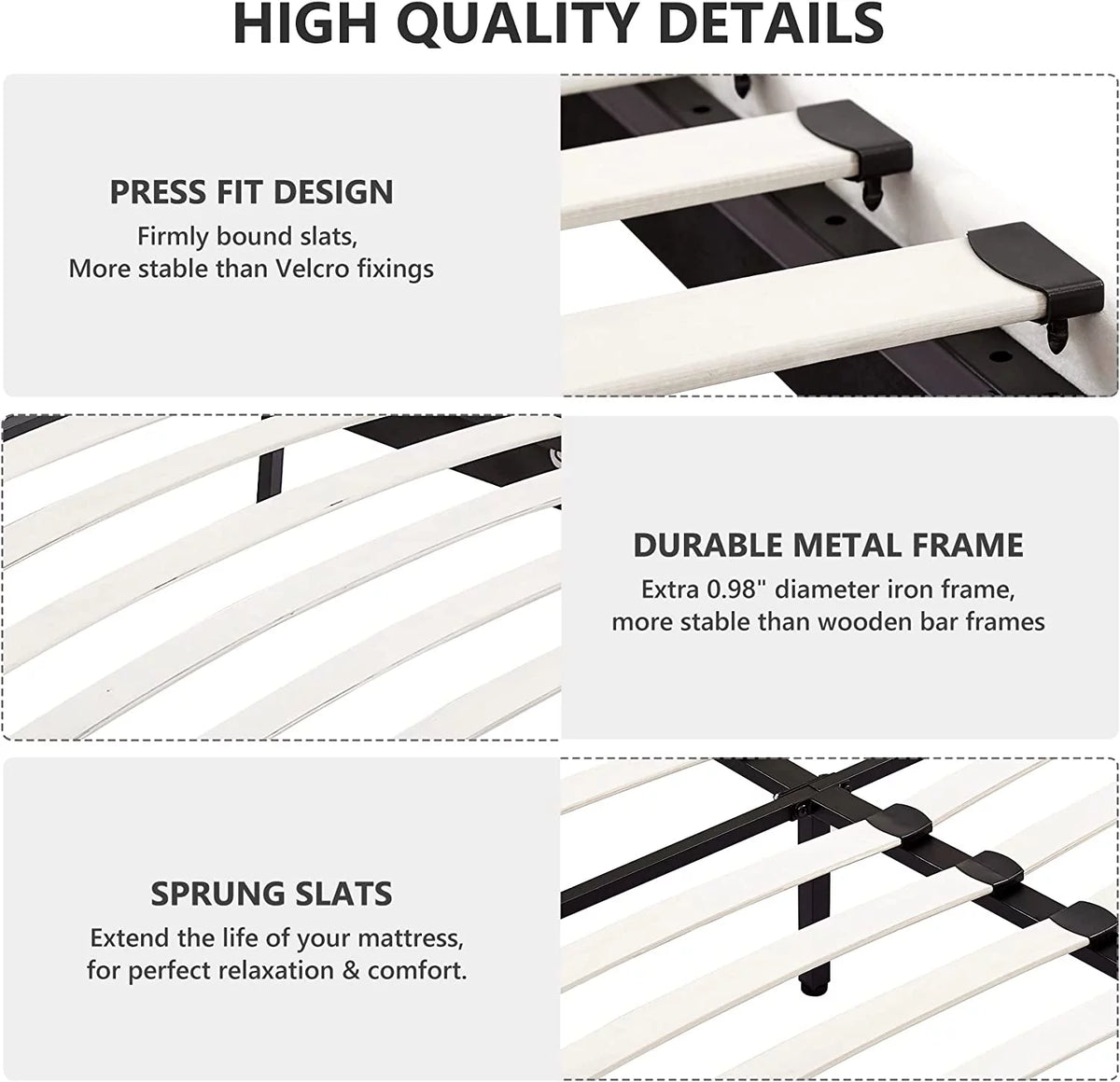 Off White Twin Size Velvet Upholstered Bed Frame with Headboard X546