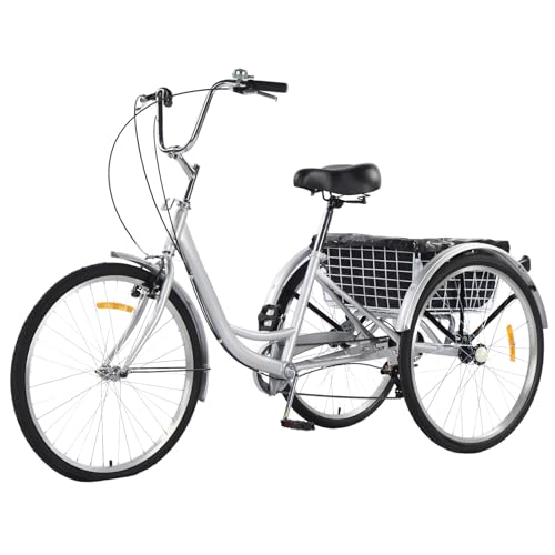 24 & 26 Inch 7 Speed Adult Tricycle with Large Rear Basket F561821