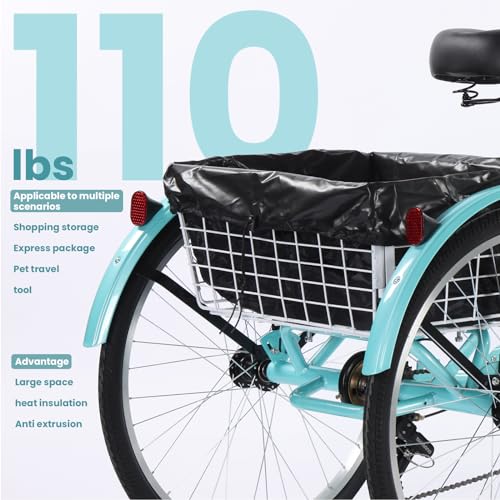 24 & 26 Inch 7 Speed Adult Tricycle with Large Rear Basket F561821